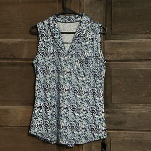 KTILG SummerSleeveless Tops Flowy Pleated Tunic‎ Tank Tops for Women size M NWT